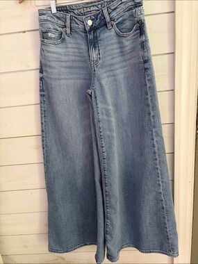 American Eagle A-Line Wide Leg Jeans Light Wash 00 excellent skater street wear